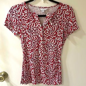 Diane von Furstenberg vintage Geometric silk button shirt